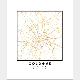 COLOGNE GERMANY CITY STREET MAP ART Posters and Art